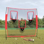 Sport si Outdoor - Sporturi de echipa - Alte sporturi de echipa - Baseball - Plasa de baseball portabila negru/rosu 183x105x183 cm poliester - Infinity.ro