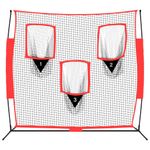 Sport si Outdoor - Sporturi de echipa - Alte sporturi de echipa - Baseball - Plasa de baseball portabila negru/rosu 183x105x183 cm poliester - Infinity.ro