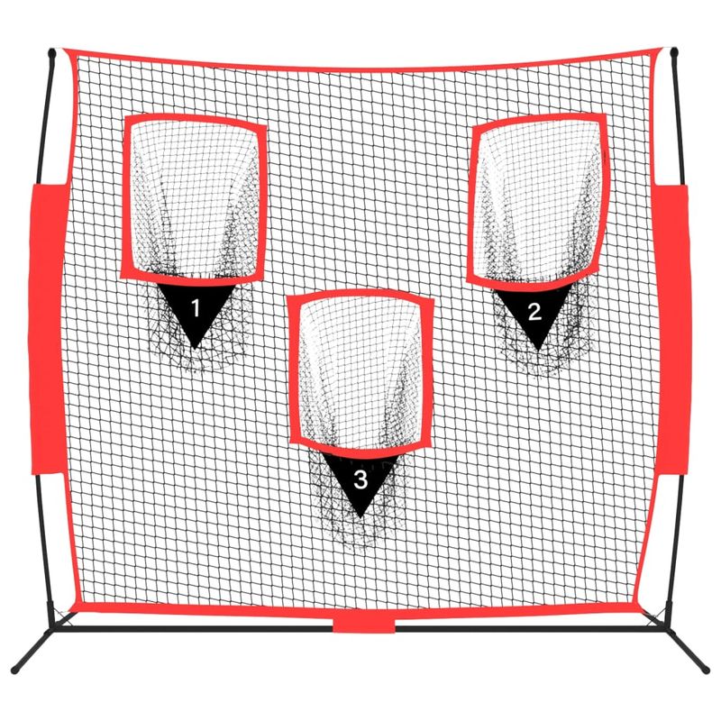 Sport si Outdoor - Sporturi de echipa - Alte sporturi de echipa - Baseball - Plasa de baseball portabila negru/rosu 183x105x183 cm poliester - Infinity.ro