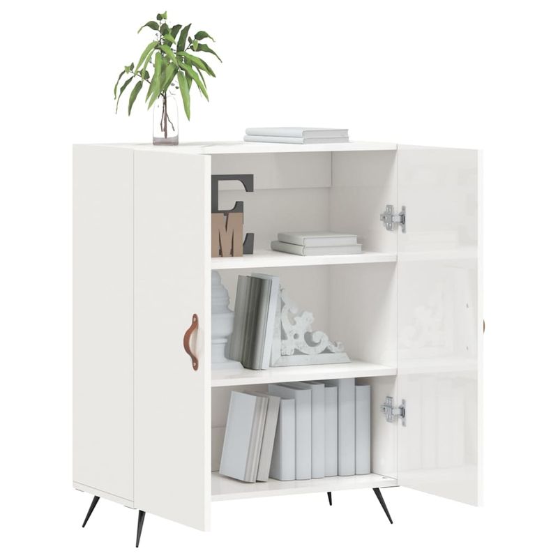 Casa si Gradina - Mobilier - Comode si corpuri - Comode - Servanta, alb extralucios, 69,5x34x90 cm, lemn compozit - Infinity.ro
