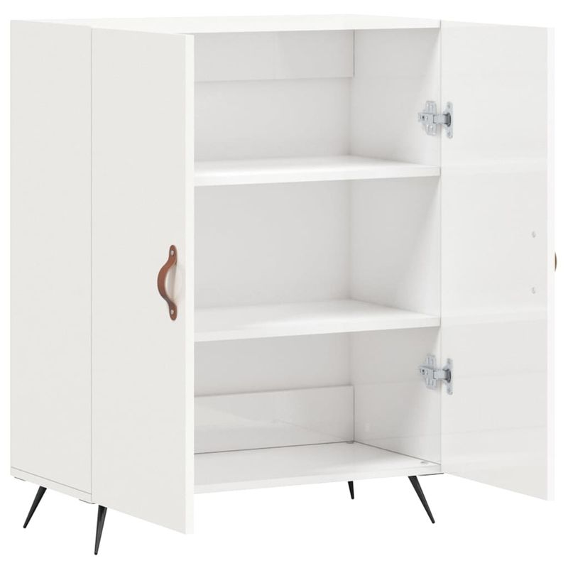 Casa si Gradina - Mobilier - Comode si corpuri - Comode - Servanta, alb extralucios, 69,5x34x90 cm, lemn compozit - Infinity.ro