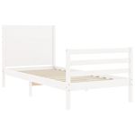 Casa si Gradina - Mobilier - Paturi si accesorii - Paturi - Cadru de pat cu tablie, alb, 100x200 cm, lemn masiv - Infinity.ro