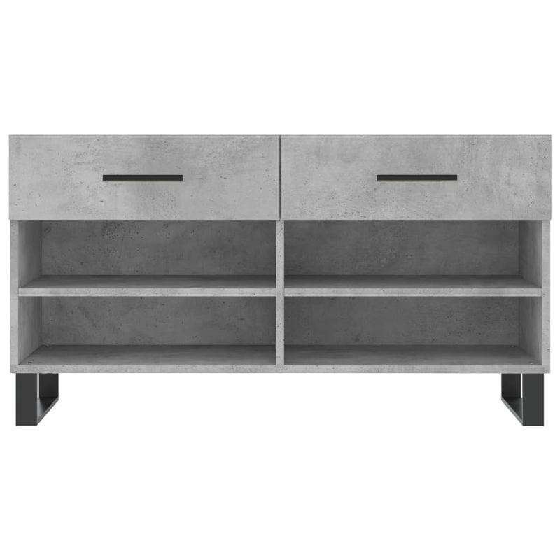 Casa si Gradina - Mobilier - Organizare si depozitare - Organizator incaltaminte - Bancheta pantofar, gri beton, 102x35x55 cm, lemn prelucrat - Infinity.ro