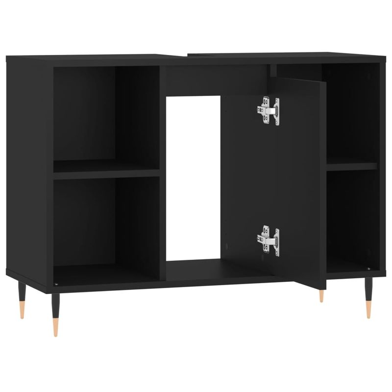 Casa si Gradina - Mobilier - Mobilier baie - Comode baie - Comoda pentru baie, negru, 80x33x60 cm, lemn compozit - Infinity.ro