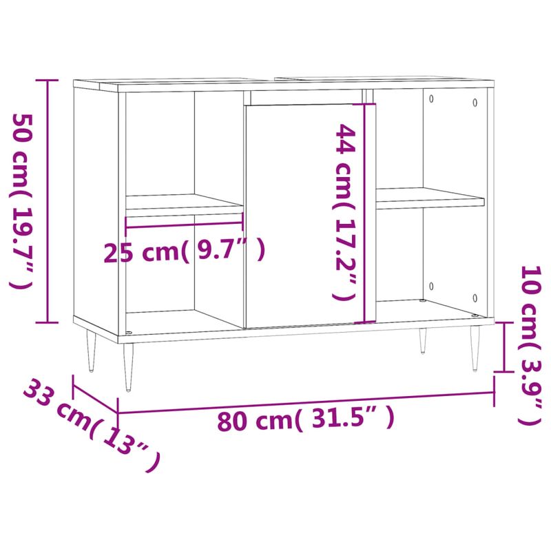 Casa si Gradina - Mobilier - Mobilier baie - Comode baie - Comoda pentru baie, negru, 80x33x60 cm, lemn compozit - Infinity.ro