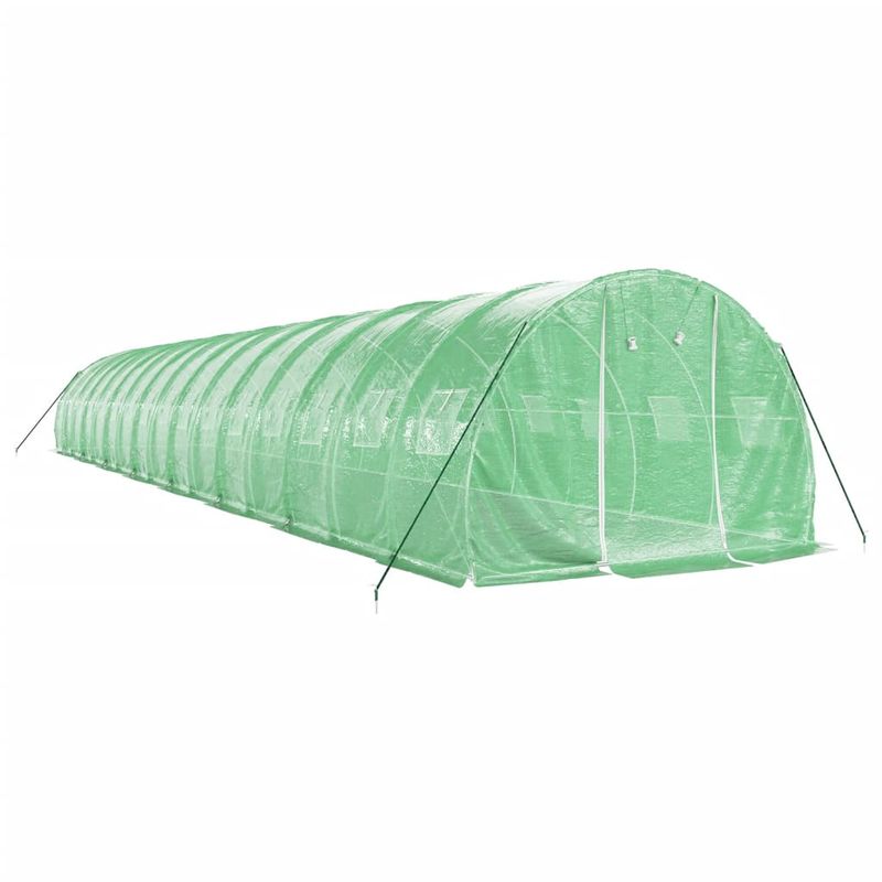 Casa si Gradina - Gradinarit si plante - Sere si solarii - Sera cu cadru din otel, verde, 48 m², 16x3x2 m - Infinity.ro