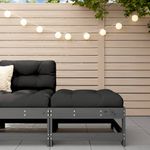 Casa si Gradina - Gradina si terasa - Mobilier exterior - Canapele si fotolii gradina - Taburet de gradina cu perna, gri, lemn masiv de pin - Infinity.ro
