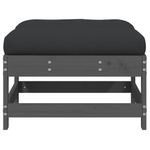 Casa si Gradina - Gradina si terasa - Mobilier exterior - Canapele si fotolii gradina - Taburet de gradina cu perna, gri, lemn masiv de pin - Infinity.ro