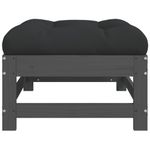 Casa si Gradina - Gradina si terasa - Mobilier exterior - Canapele si fotolii gradina - Taburet de gradina cu perna, gri, lemn masiv de pin - Infinity.ro