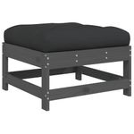 Casa si Gradina - Gradina si terasa - Mobilier exterior - Canapele si fotolii gradina - Taburet de gradina cu perna, gri, lemn masiv de pin - Infinity.ro