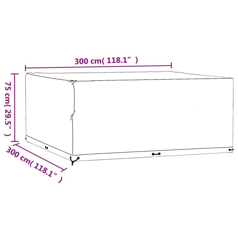 Casa si Gradina - Textile si covoare - Huse pentru mobilier - Huse mobilier gradina, 2 buc, 16 ocheti, 300x300x75 cm, patrat - Infinity.ro