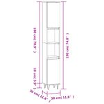 Casa si Gradina - Mobilier - Mobilier baie - Corpuri baie - Dulap de baie, gri sonoma, 30x30x190 cm, lemn prelucrat - Infinity.ro