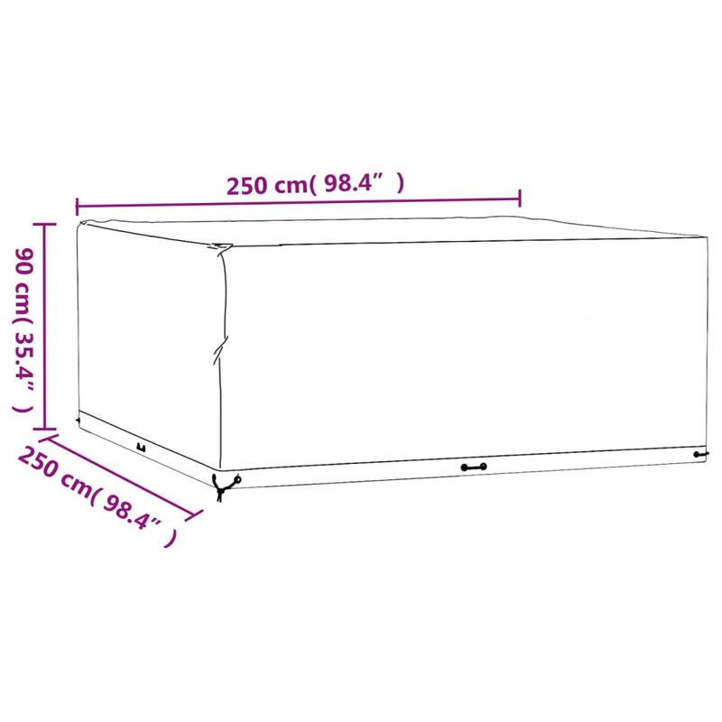 Casa si Gradina - Textile si covoare - Huse pentru mobilier - Huse mobilier gradina, 2 buc, 16 ocheti, 250x250x90 cm, patrat - Infinity.ro