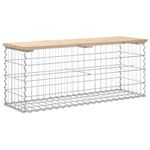 Casa si Gradina - Gradina si terasa - Mobilier exterior - Bancute de gradina - Banca de gradina, design gabion, 103x31,5x42 cm, lemn masiv pin - Infinity.ro