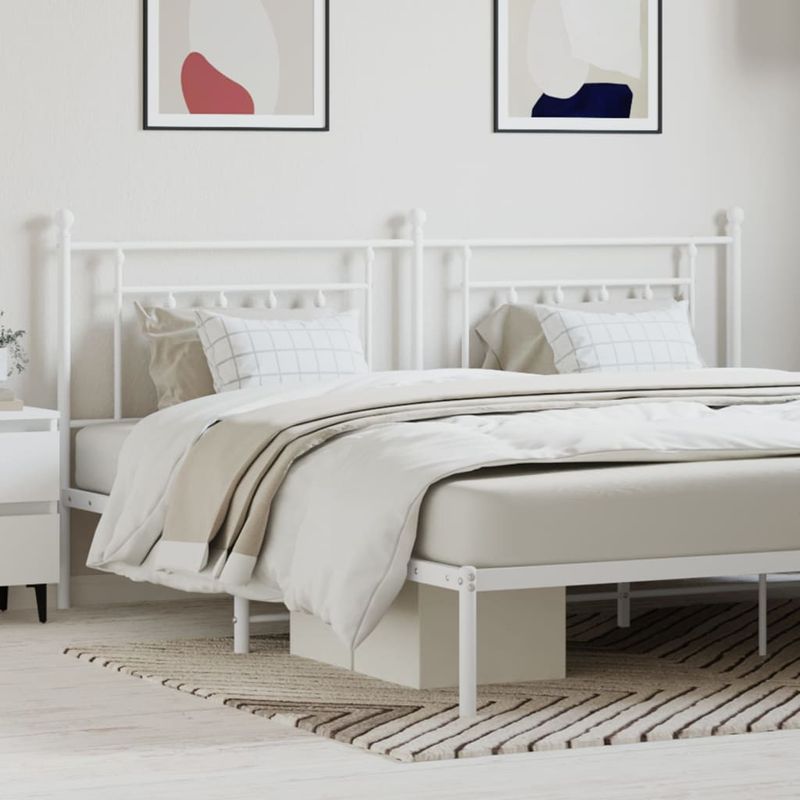 Casa si Gradina - Mobilier - Paturi si accesorii - Accesorii paturi - Tablie de pat metalica, alb, 193 cm - Infinity.ro