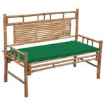 Casa si Gradina - Gradina si terasa - Mobilier exterior - Bancute de gradina - Banca de gradina cu perna, 120 cm, bambus, verde, mărime 120x50x4 cm - Infinity.ro