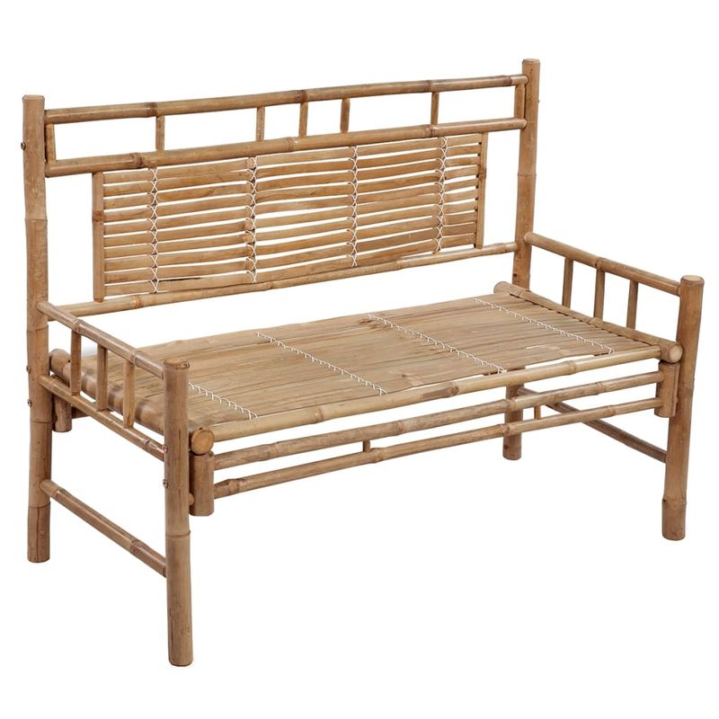 Casa si Gradina - Gradina si terasa - Mobilier exterior - Bancute de gradina - Banca de gradina cu perna, 120 cm, bambus, verde, mărime 120x50x4 cm - Infinity.ro
