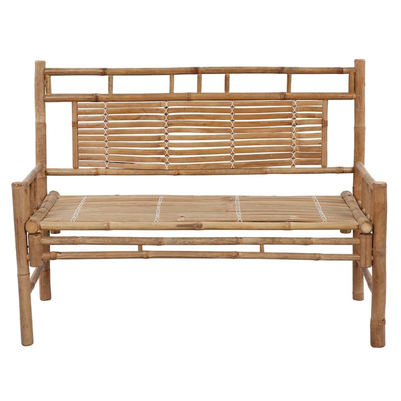 Casa si Gradina - Gradina si terasa - Mobilier exterior - Bancute de gradina - Banca de gradina cu perna, 120 cm, bambus, verde, mărime 120x50x4 cm - Infinity.ro
