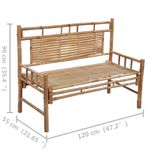 Casa si Gradina - Gradina si terasa - Mobilier exterior - Bancute de gradina - Banca de gradina cu perna, 120 cm, bambus, verde, mărime 120x50x4 cm - Infinity.ro