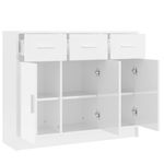 Casa si Gradina - Mobilier - Comode si corpuri - Comode - Servanta, alb extralucios, 91x28x75 cm, lemn prelucrat - Infinity.ro