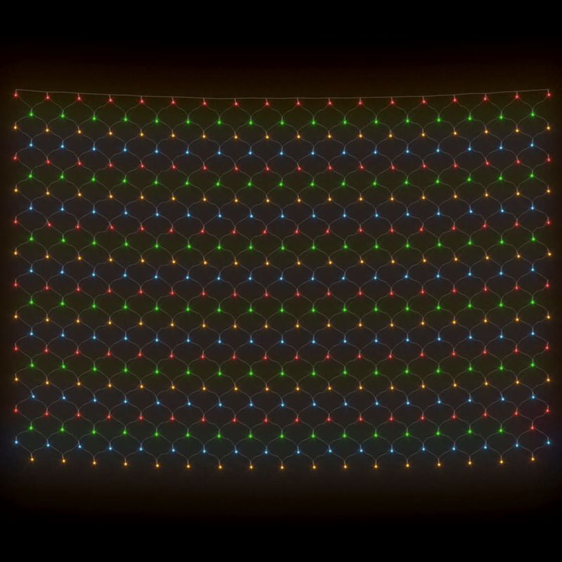 Casa si Gradina - Corpuri si surse de iluminat - Iluminat exterior - Instalatii luminoase exterior - Plasa lumini Craciun colorata 3x3 m 306 LED interior/exterior - Infinity.ro