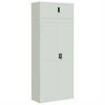 Casa si Gradina - Constructii - Depozitare, transport si protectie - Rafturi, fisete si vestiare - Fiset, gri deschis, 90x40x220 cm, otel - Infinity.ro