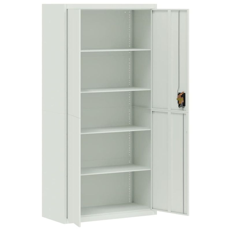 Casa si Gradina - Constructii - Depozitare, transport si protectie - Rafturi, fisete si vestiare - Fiset, gri deschis, 90x40x220 cm, otel - Infinity.ro