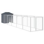 Petshop - Accesorii petshop - Culcusuri si custi - Custi interior si exterior - Cusca caine cu acoperis antracit 117x609x123 cm otel galvanizat - Infinity.ro