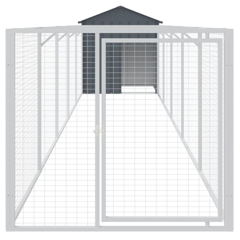Petshop - Accesorii petshop - Culcusuri si custi - Custi interior si exterior - Cusca caine cu acoperis antracit 117x609x123 cm otel galvanizat - Infinity.ro