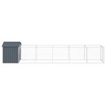 Petshop - Accesorii petshop - Culcusuri si custi - Custi interior si exterior - Cusca caine cu acoperis antracit 117x609x123 cm otel galvanizat - Infinity.ro