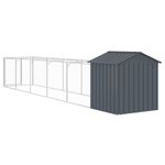 Petshop - Accesorii petshop - Culcusuri si custi - Custi interior si exterior - Cusca caine cu acoperis antracit 117x609x123 cm otel galvanizat - Infinity.ro