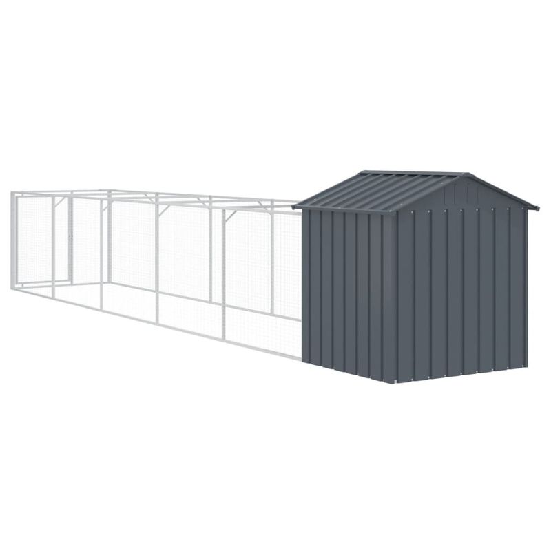 Petshop - Accesorii petshop - Culcusuri si custi - Custi interior si exterior - Cusca caine cu acoperis antracit 117x609x123 cm otel galvanizat - Infinity.ro