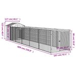 Petshop - Accesorii petshop - Culcusuri si custi - Custi interior si exterior - Cusca caine cu acoperis antracit 117x609x123 cm otel galvanizat - Infinity.ro