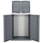 Casa si Gradina - Mobilier - Organizare si depozitare - Cosuri de gunoi - Cos de gunoi cu 2 usi, gri, 65x45x88 cm, PP - Infinity.ro