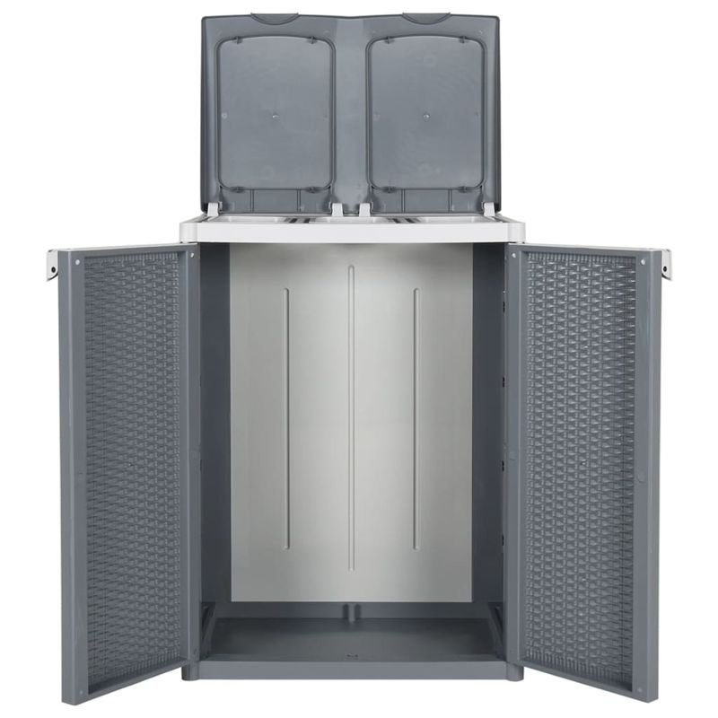 Casa si Gradina - Mobilier - Organizare si depozitare - Cosuri de gunoi - Cos de gunoi cu 2 usi, gri, 65x45x88 cm, PP - Infinity.ro