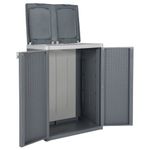 Casa si Gradina - Mobilier - Organizare si depozitare - Cosuri de gunoi - Cos de gunoi cu 2 usi, gri, 65x45x88 cm, PP - Infinity.ro