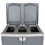 Casa si Gradina - Mobilier - Organizare si depozitare - Cosuri de gunoi - Cos de gunoi cu 2 usi, gri, 65x45x88 cm, PP - Infinity.ro