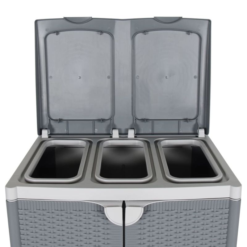 Casa si Gradina - Mobilier - Organizare si depozitare - Cosuri de gunoi - Cos de gunoi cu 2 usi, gri, 65x45x88 cm, PP - Infinity.ro