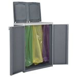 Casa si Gradina - Mobilier - Organizare si depozitare - Cosuri de gunoi - Cos de gunoi cu 2 usi, gri, 65x45x88 cm, PP - Infinity.ro