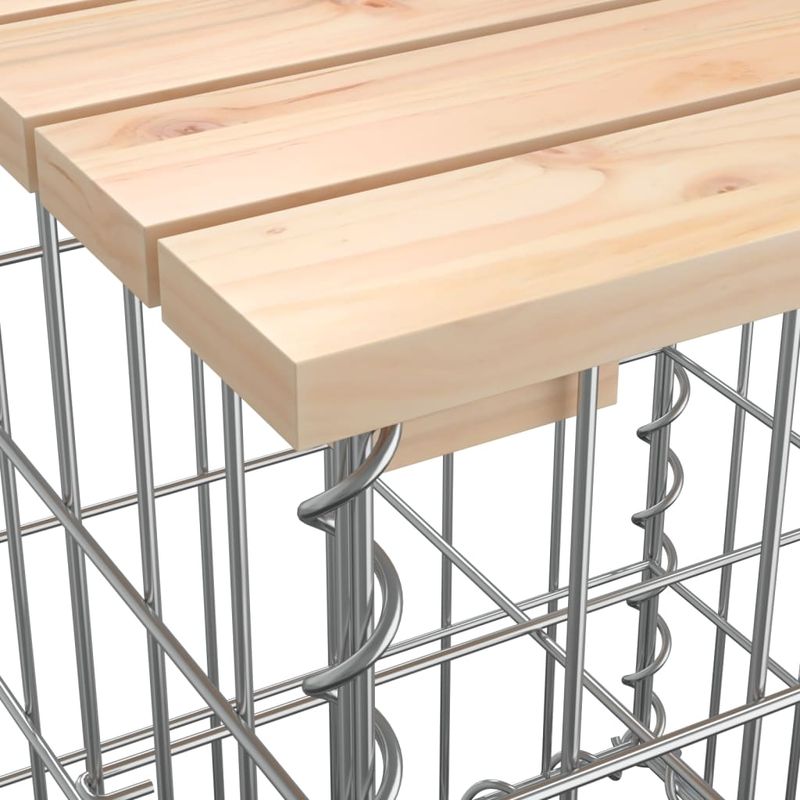 Casa si Gradina - Gradina si terasa - Mobilier exterior - Bancute de gradina - Banca de gradina, design gabion, 184x71x65,5 cm, lemn masiv pin - Infinity.ro