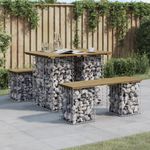 Casa si Gradina - Gradina si terasa - Mobilier exterior - Bancute de gradina - Banca gradina, design gabion, 70x100x72 cm, lemn pin impregnat - Infinity.ro