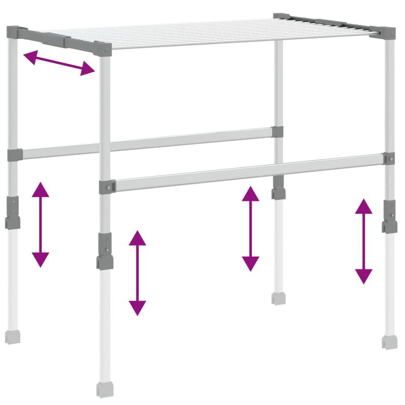 Market - Spalare si intretinere rufe - Uscatoare de rufe si accesorii - Uscator de rufe, 83x(50-55)x(40-85) cm, aluminiu - Infinity.ro