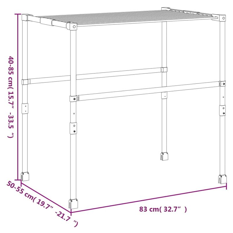 Market - Spalare si intretinere rufe - Uscatoare de rufe si accesorii - Uscator de rufe, 83x(50-55)x(40-85) cm, aluminiu - Infinity.ro