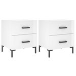 Casa si Gradina - Mobilier - Comode si corpuri - Noptiere - Noptiere, 2 buc., alb extralucios, 40x35x47,5 cm, lemn compozit - Infinity.ro
