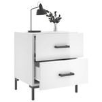 Casa si Gradina - Mobilier - Comode si corpuri - Noptiere - Noptiere, 2 buc., alb extralucios, 40x35x47,5 cm, lemn compozit - Infinity.ro