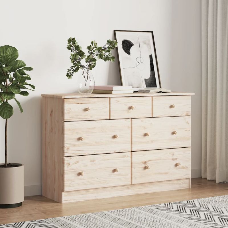 Casa si Gradina - Mobilier - Comode si corpuri - Comode - Comoda cu sertare ALTA, 112x35x73 cm, lemn masiv de pin - Infinity.ro