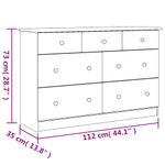 Casa si Gradina - Mobilier - Comode si corpuri - Comode - Comoda cu sertare ALTA, 112x35x73 cm, lemn masiv de pin - Infinity.ro