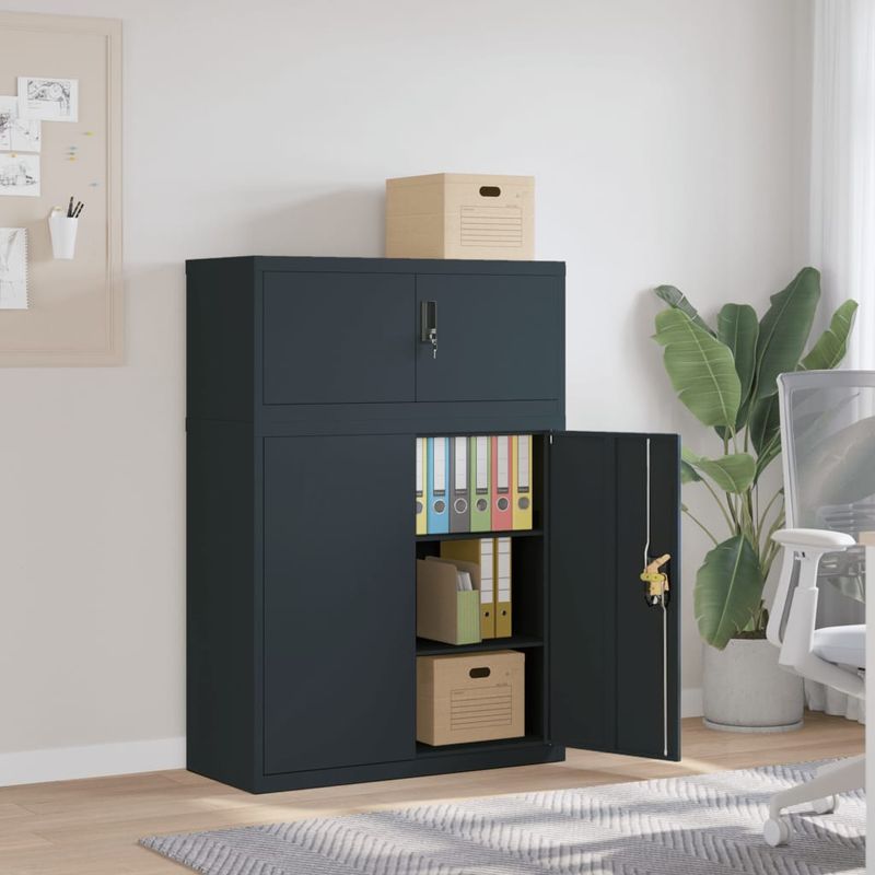 Casa si Gradina - Constructii - Depozitare, transport si protectie - Rafturi, fisete si vestiare - Fiset, antracit, 90x40x130 cm, otel - Infinity.ro