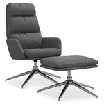 Casa si Gradina - Mobilier - Scaune si fotolii - Fotolii - Fotoliu de relaxare cu taburet, gri deschis, material textil - Infinity.ro
