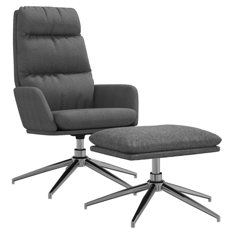 Casa si Gradina - Mobilier - Scaune si fotolii - Fotolii - Fotoliu de relaxare cu taburet, gri deschis, material textil - Infinity.ro